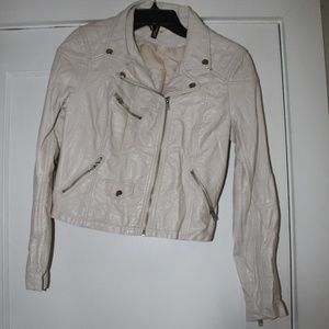 H&M White Leather Jacket